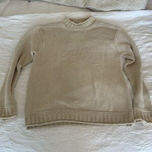 Vintage Ralph Lauren Cream Mock Neck Sweater - size small